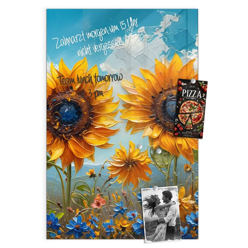 Magnettafel - Sonnenblumenwiese