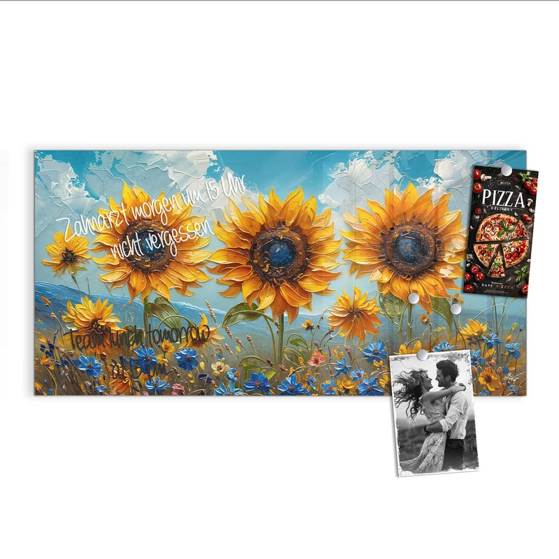Magnettafel - Sonnenblumenwiese