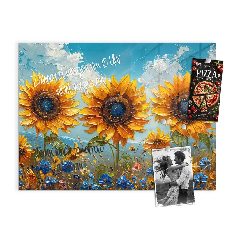 Magnettafel - Sonnenblumenwiese