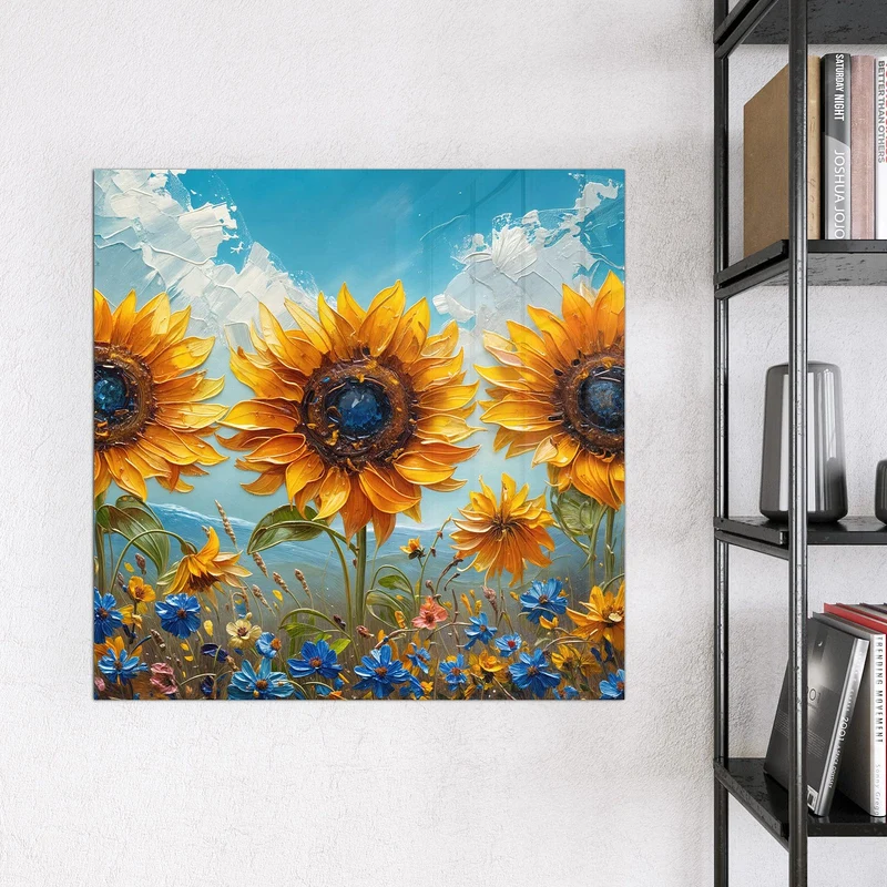 Magnettafel - Sonnenblumenwiese