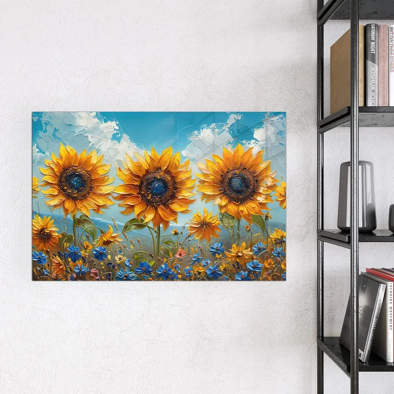 Magnettafel - Sonnenblumenwiese