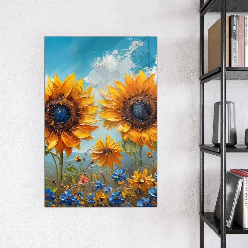 Magnettafel - Sonnenblumenwiese
