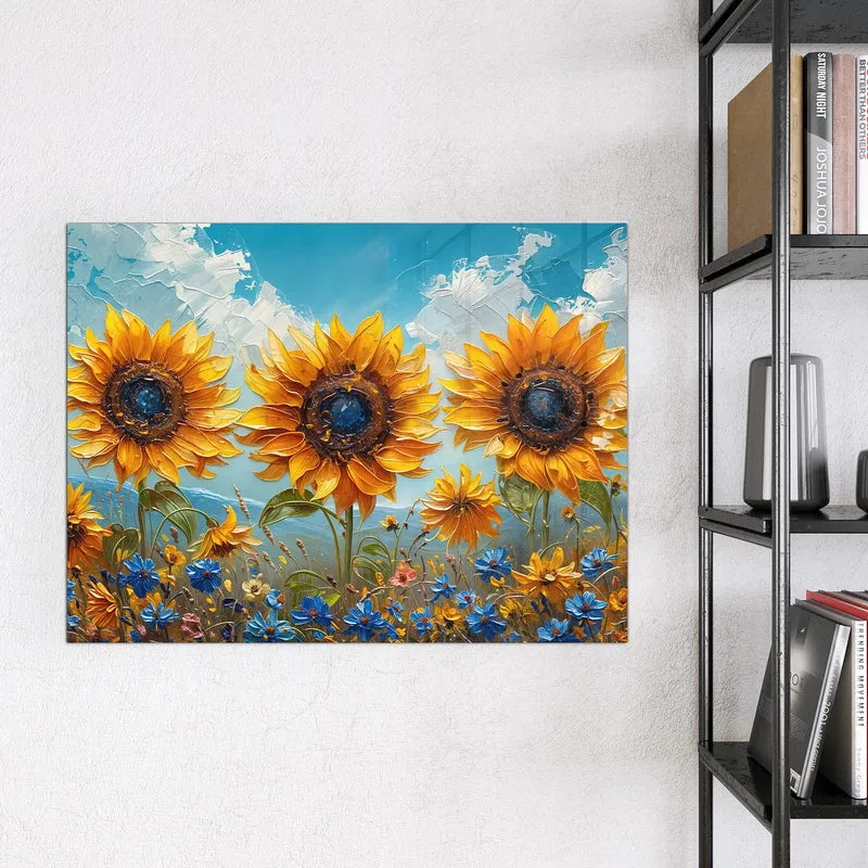Magnettafel - Sonnenblumenwiese