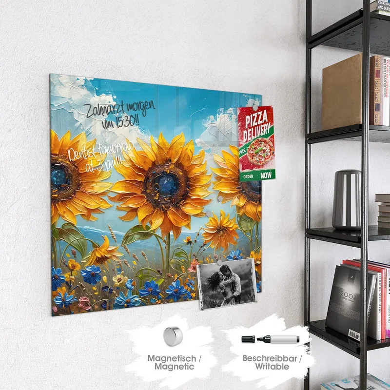 Magnettafel - Sonnenblumenwiese