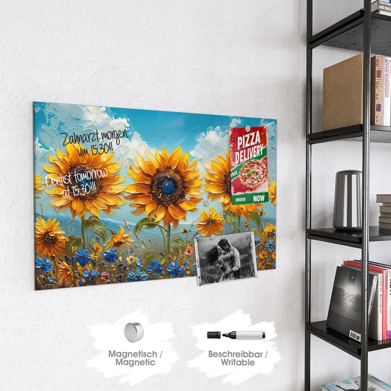 Magnettafel - Sonnenblumenwiese