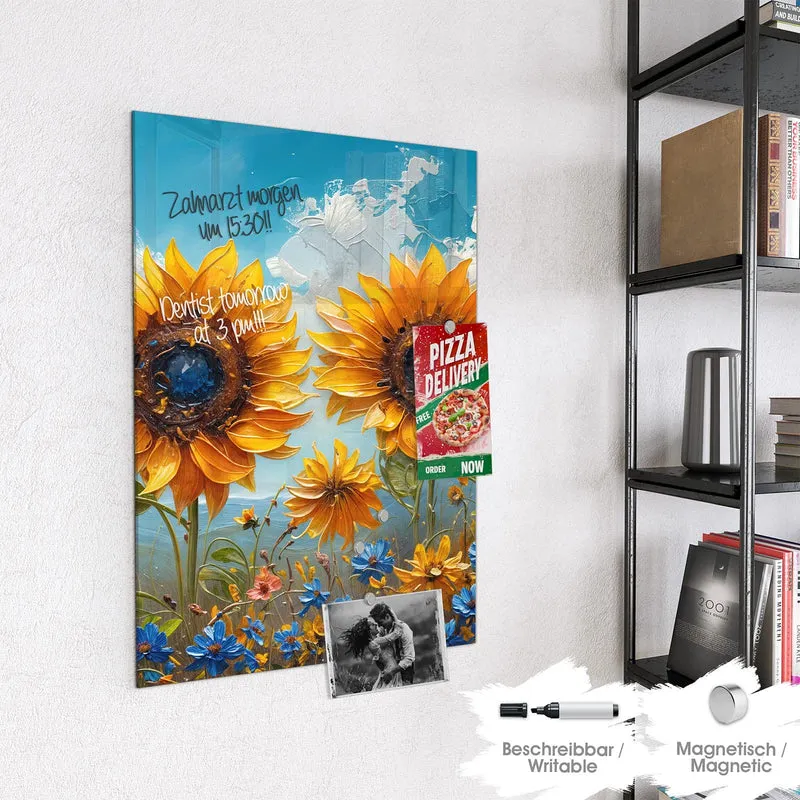Magnettafel - Sonnenblumenwiese