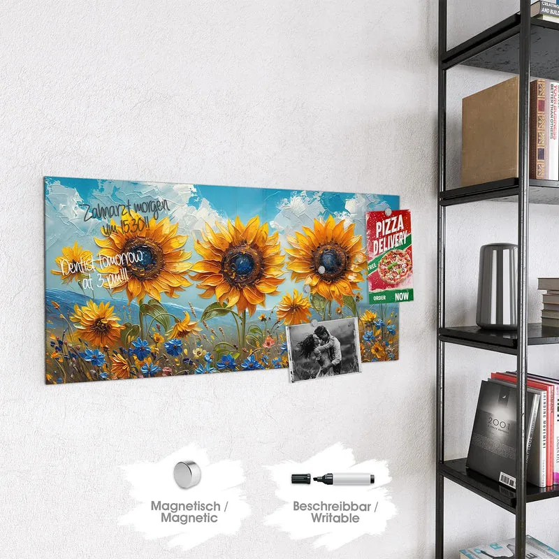 Magnettafel - Sonnenblumenwiese