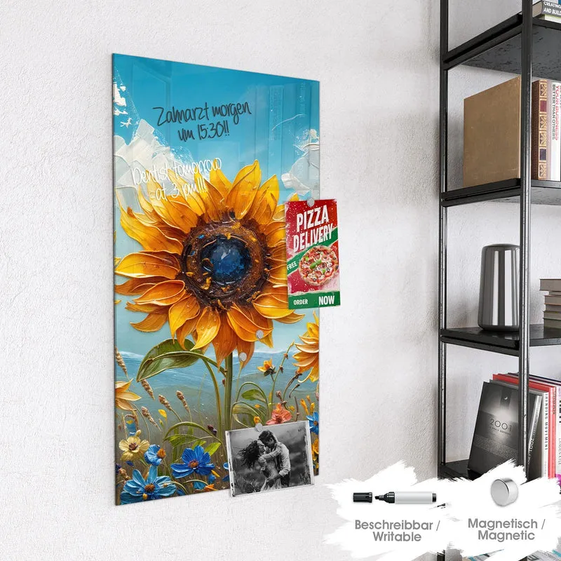 Magnettafel - Sonnenblumenwiese