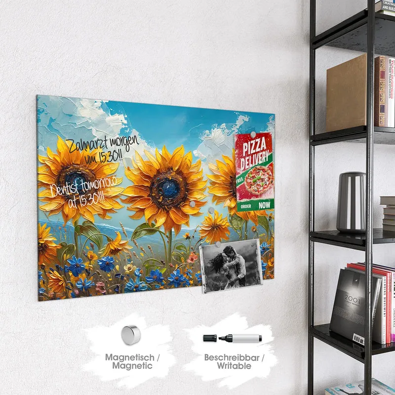 Magnettafel - Sonnenblumenwiese