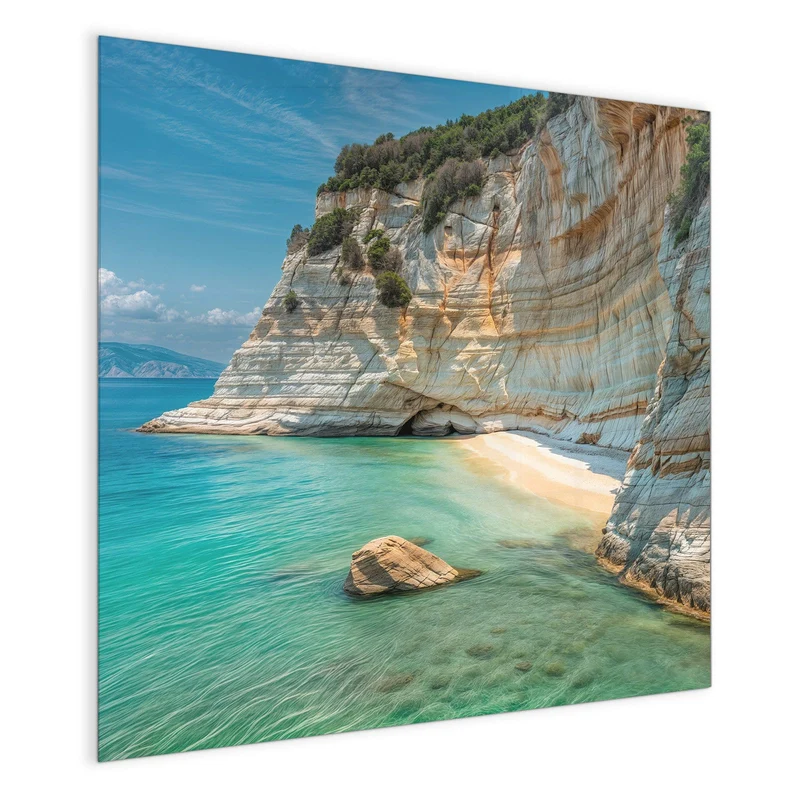 Magnettafel - Bucht mit Kalkklippen