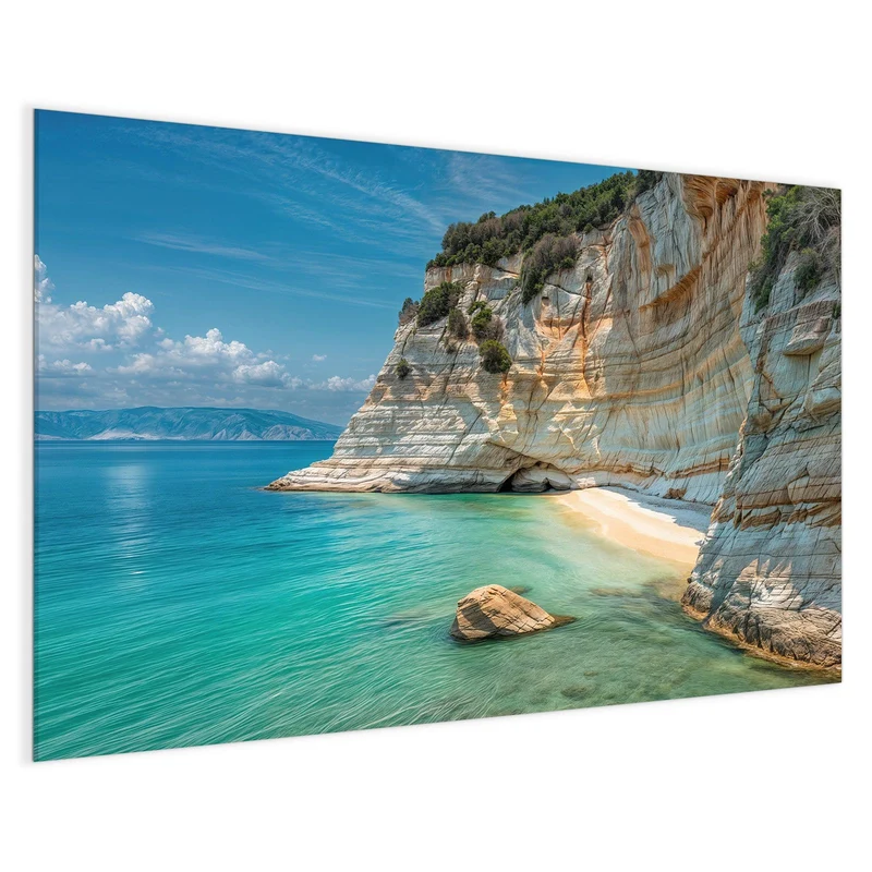 Magnettafel - Bucht mit Kalkklippen