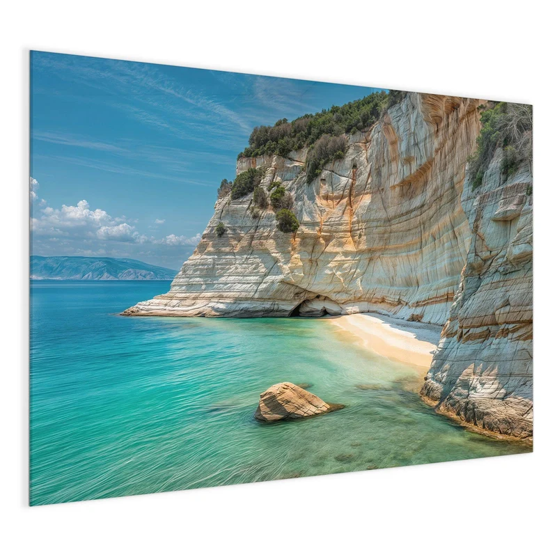 Magnettafel - Bucht mit Kalkklippen