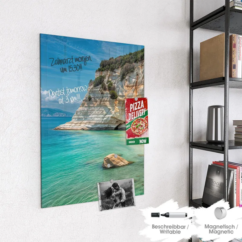 Magnettafel - Bucht mit Kalkklippen