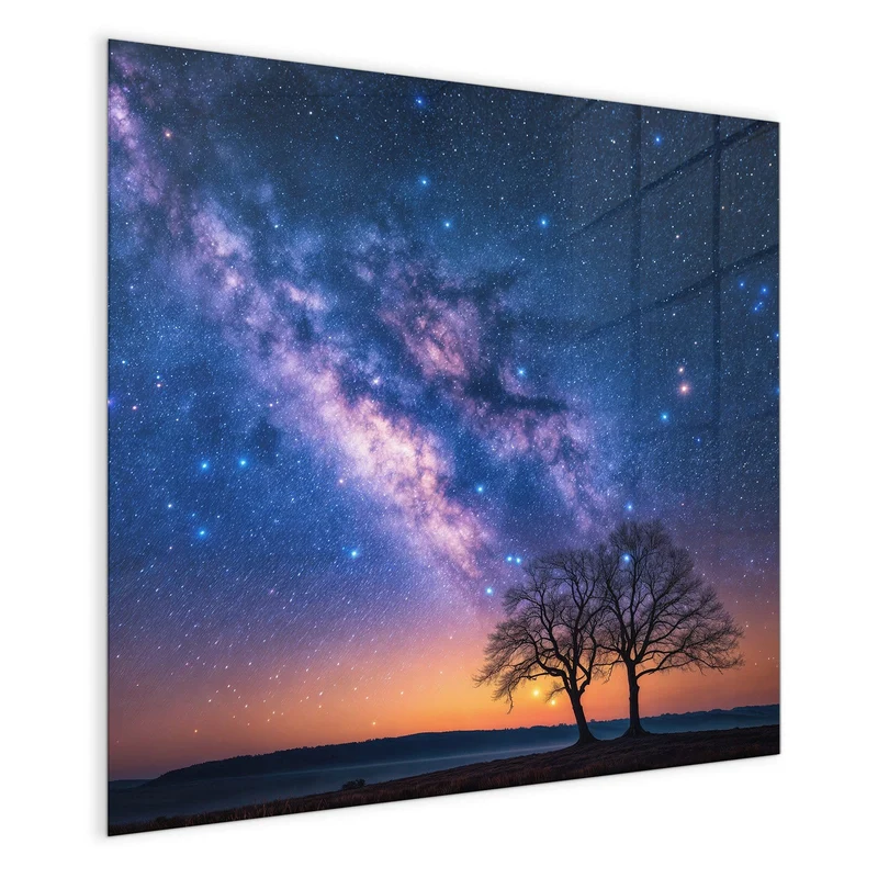 Magnettafel - Baum und Milchstraße