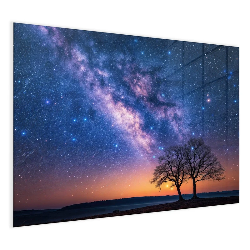 Magnettafel - Baum und Milchstraße