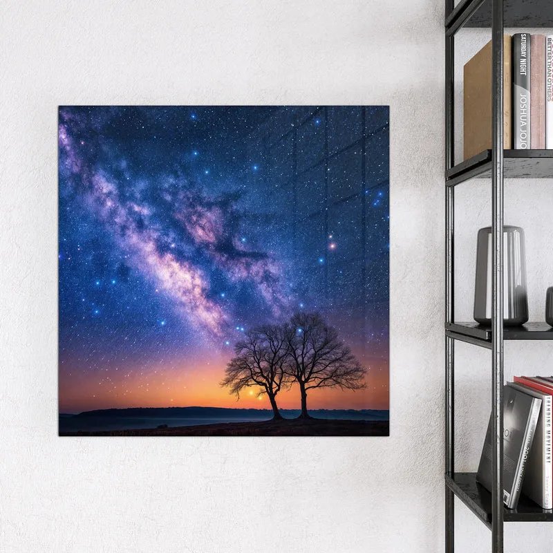 Magnettafel - Baum und Milchstraße