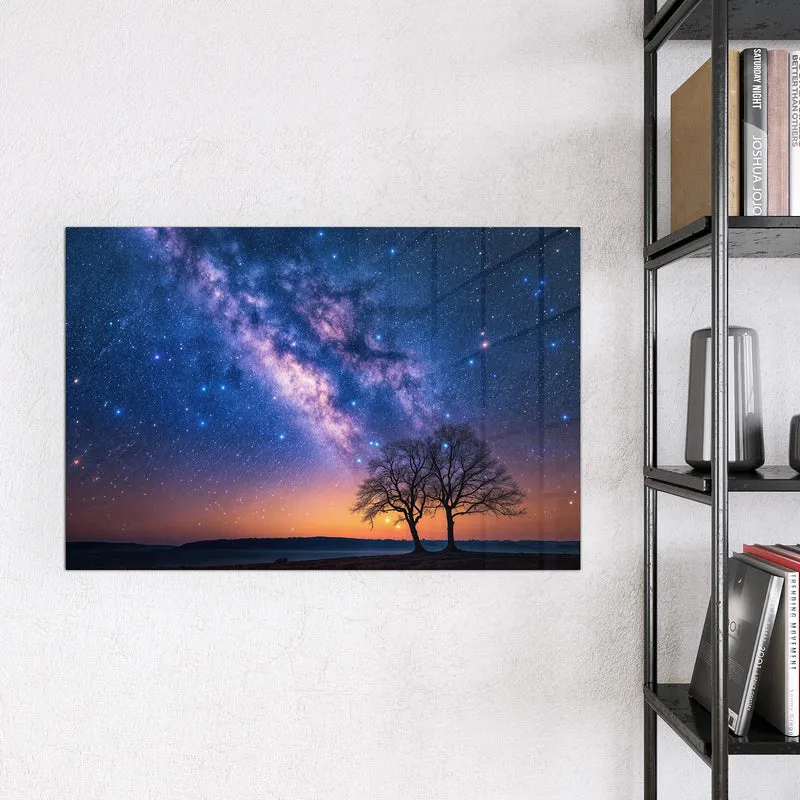 Magnettafel - Baum und Milchstraße