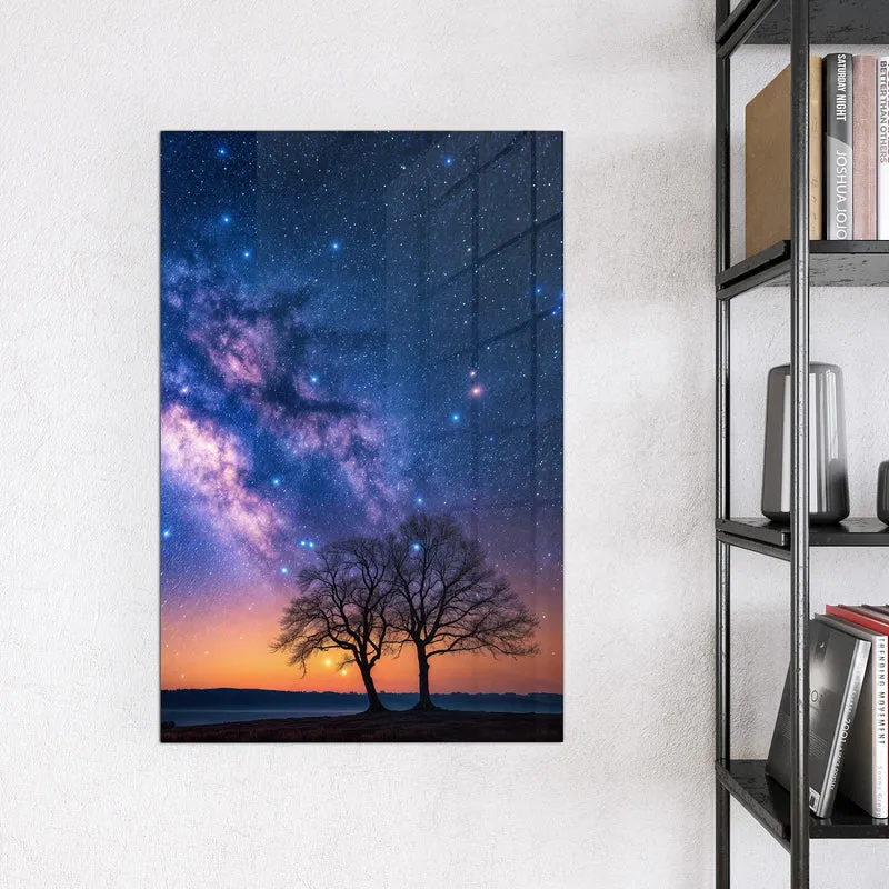 Magnettafel - Baum und Milchstraße