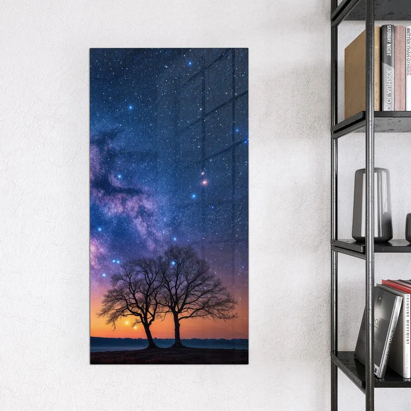 Magnettafel - Baum und Milchstraße