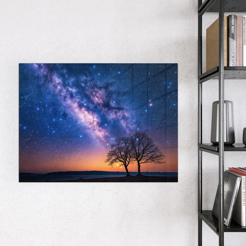 Magnettafel - Baum und Milchstraße
