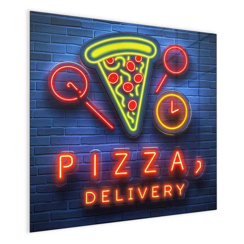 Magnettafel - Pizza in Neonlicht