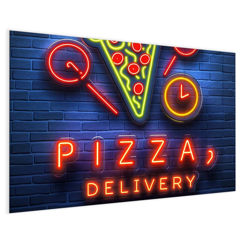 Magnettafel - Pizza in Neonlicht