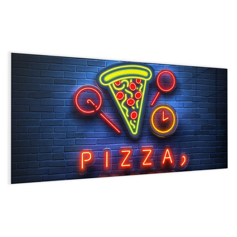 Magnettafel - Pizza in Neonlicht