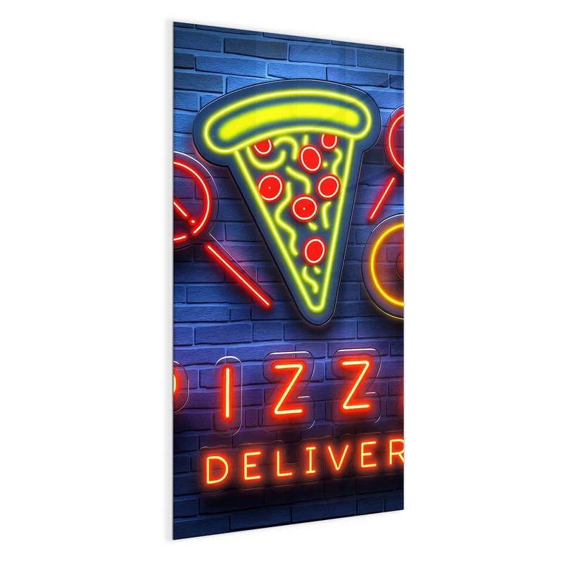 Magnettafel - Pizza in Neonlicht