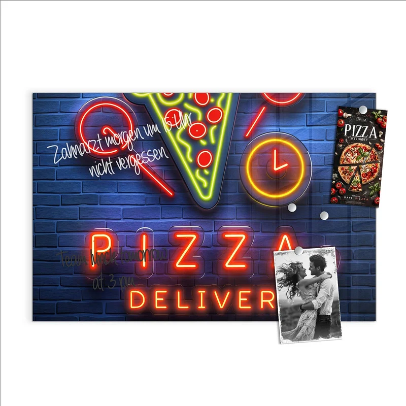 Magnettafel - Pizza in Neonlicht
