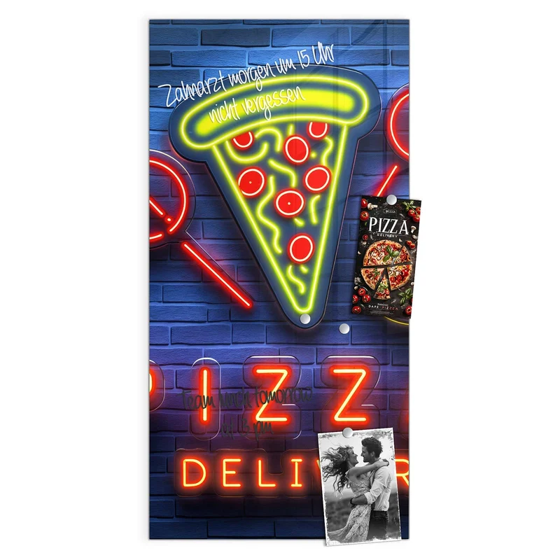 Magnettafel - Pizza in Neonlicht