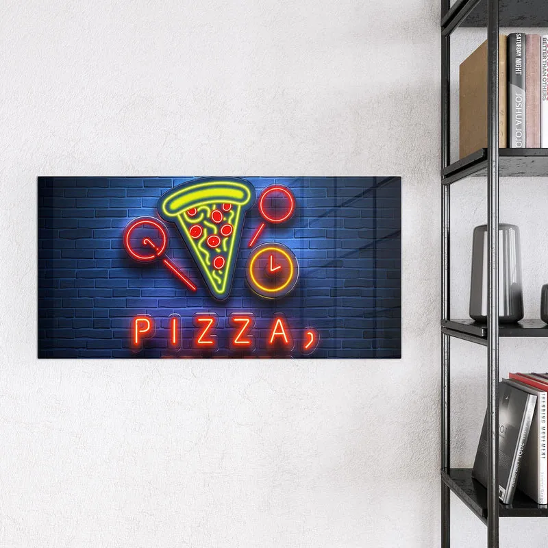 Magnettafel - Pizza in Neonlicht