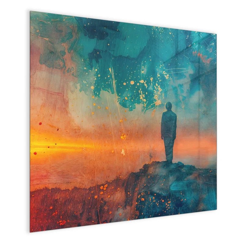 Magnettafel - Silhouette am Horizont