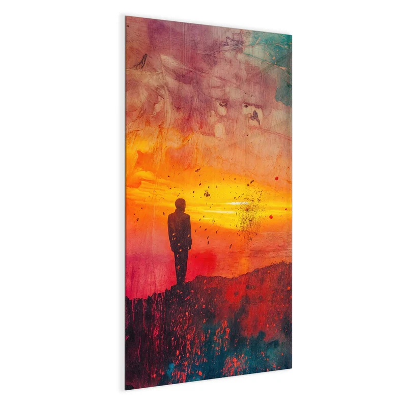 Magnettafel - Silhouette am Horizont