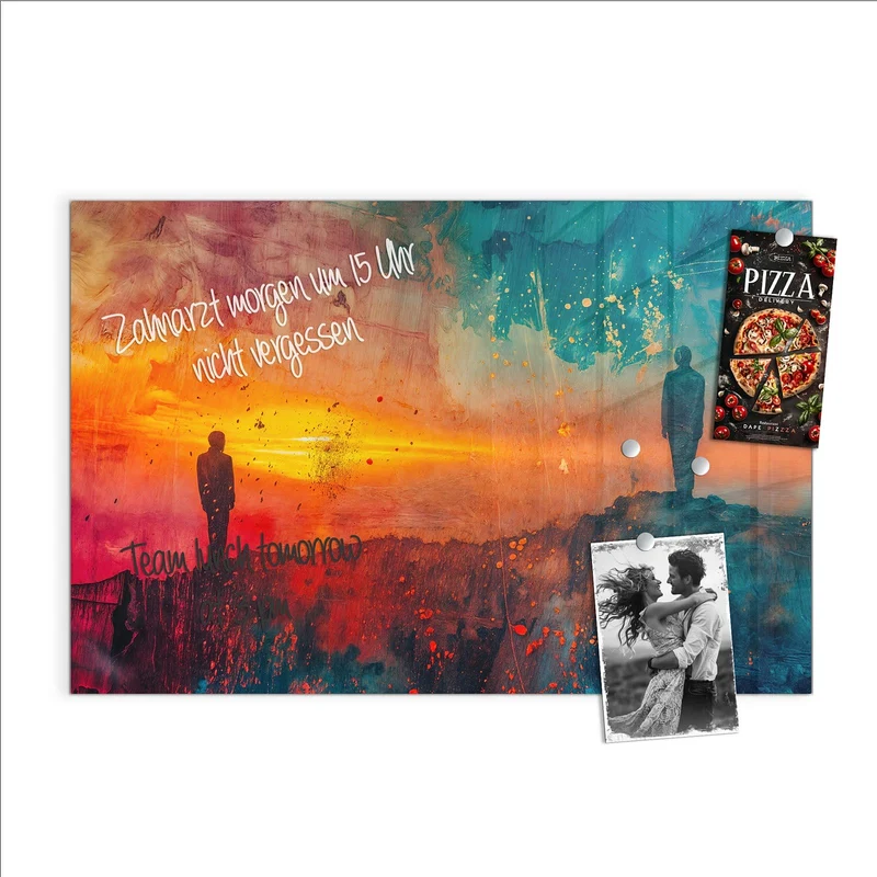 Magnettafel - Silhouette am Horizont