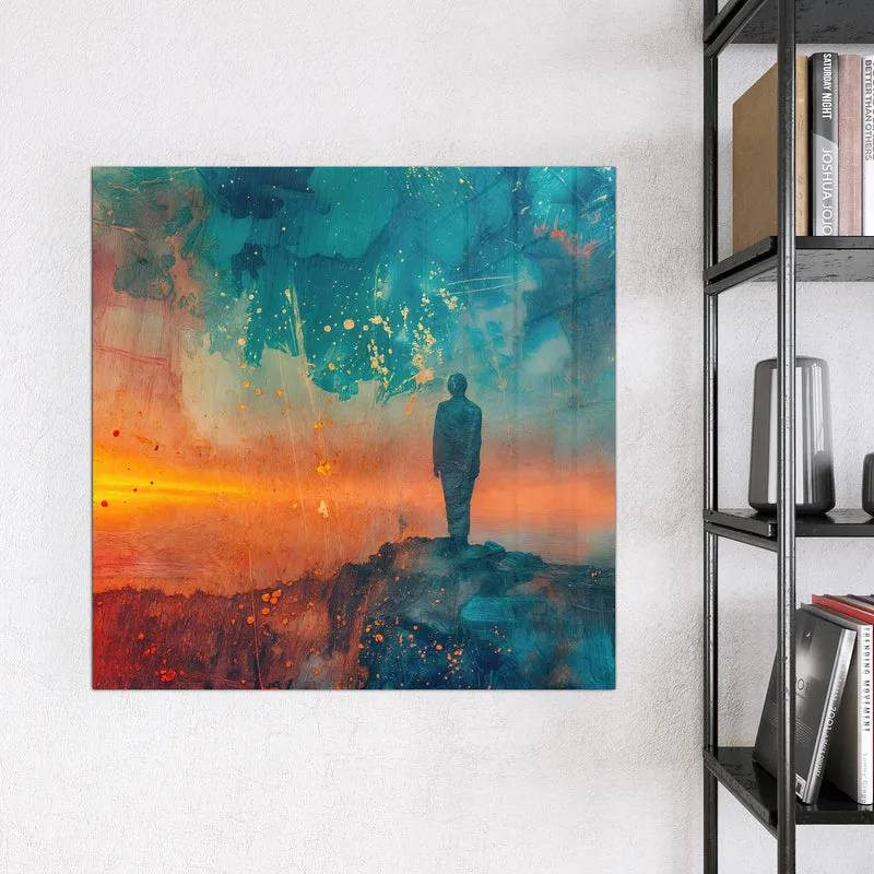 Magnettafel - Silhouette am Horizont