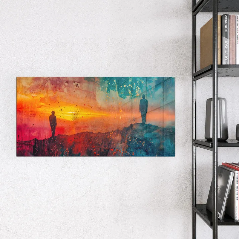 Magnettafel - Silhouette am Horizont