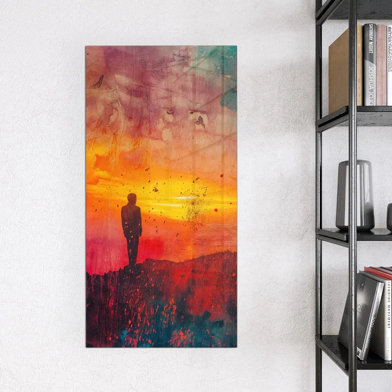 Magnettafel - Silhouette am Horizont