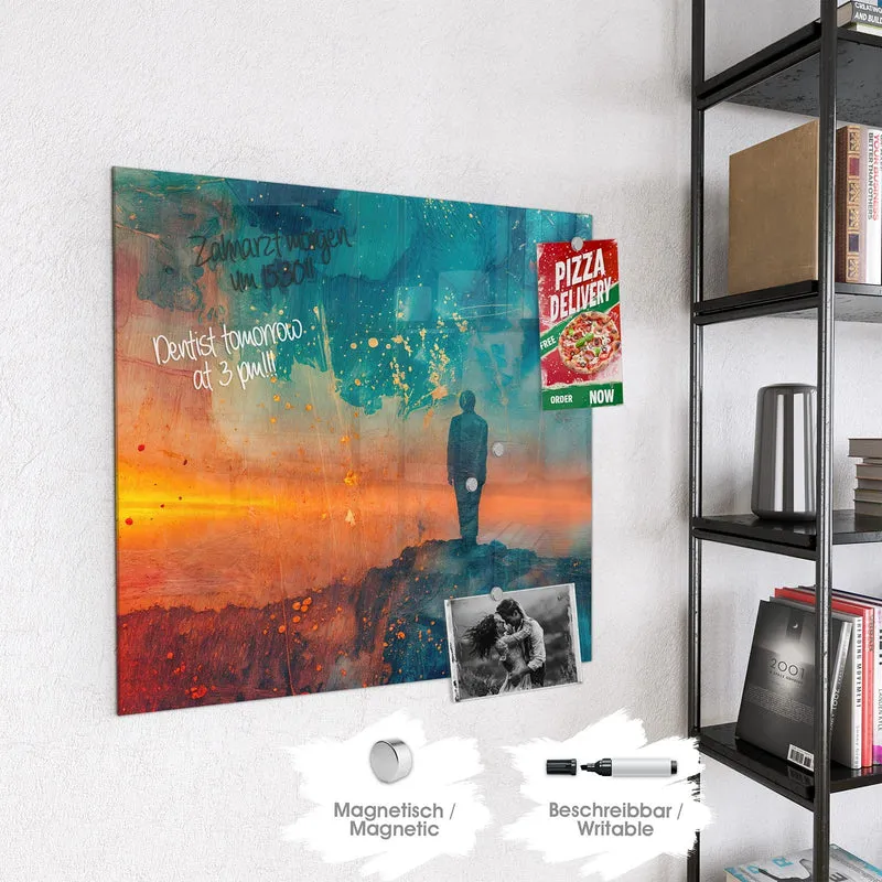 Magnettafel - Silhouette am Horizont