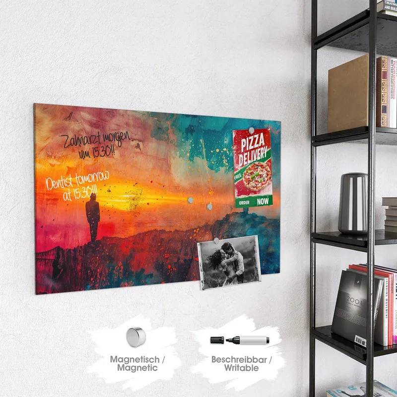 Magnettafel - Silhouette am Horizont