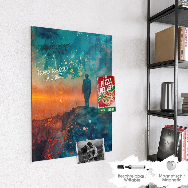 Magnettafel - Silhouette am Horizont