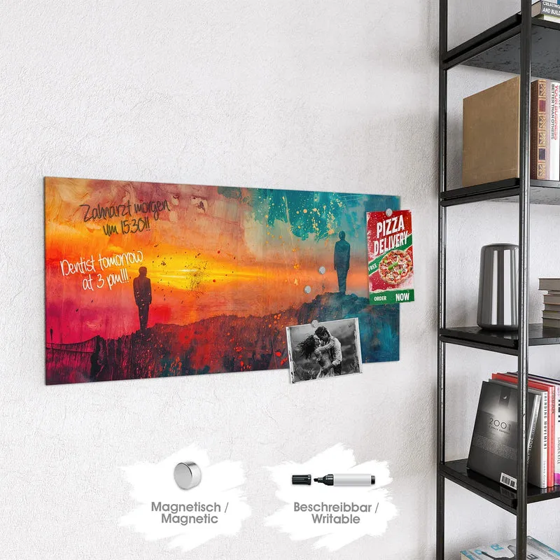 Magnettafel - Silhouette am Horizont