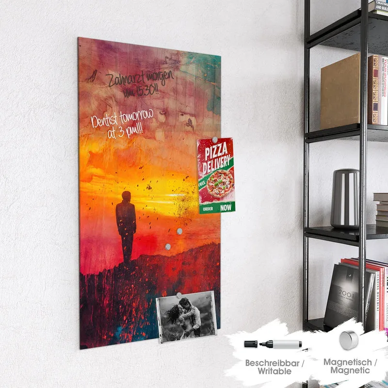 Magnettafel - Silhouette am Horizont