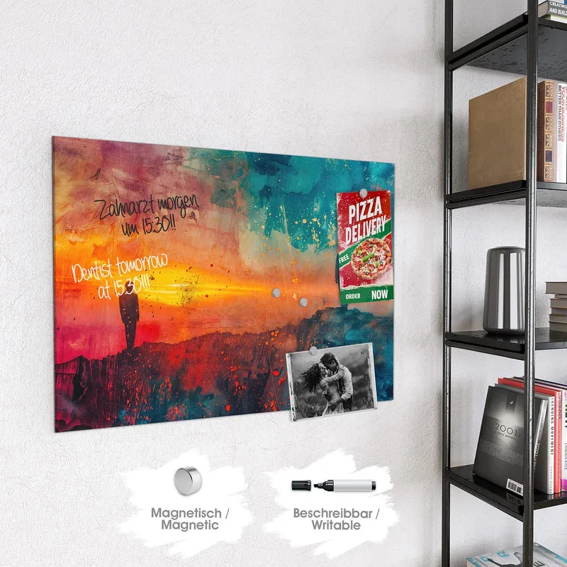 Magnettafel - Silhouette am Horizont