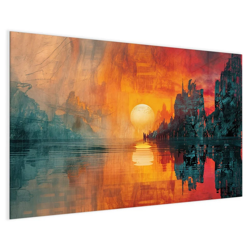 Magnettafel - Sonne zwischen Felsen