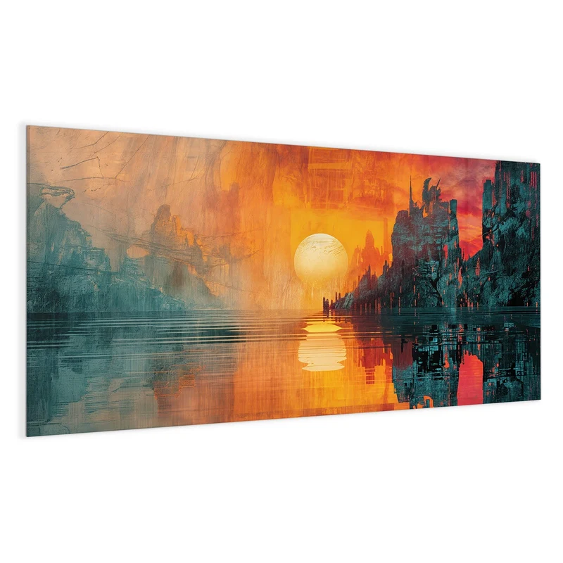 Magnettafel - Sonne zwischen Felsen