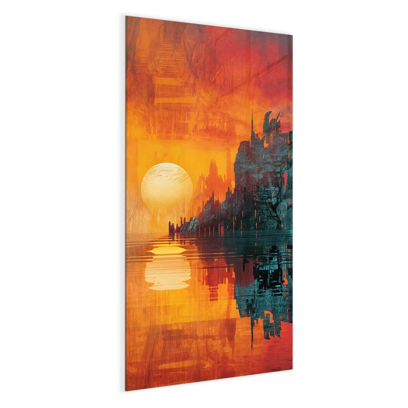 Magnettafel - Sonne zwischen Felsen
