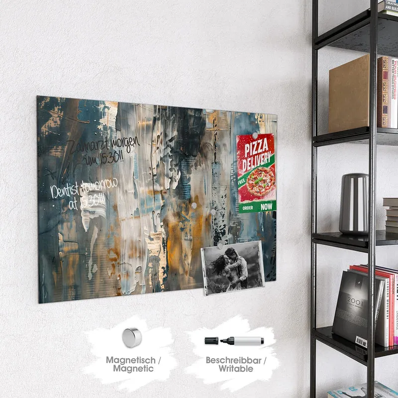 Magnettafel - Blaue Farbschichten