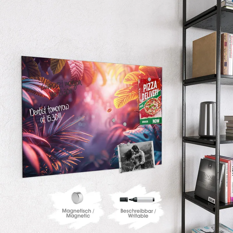 Magnettafel - Dschungel im Neonlicht