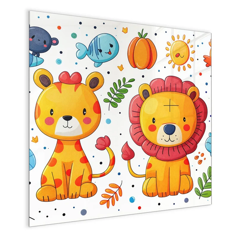 Magnettafel - Löwe und Leopard