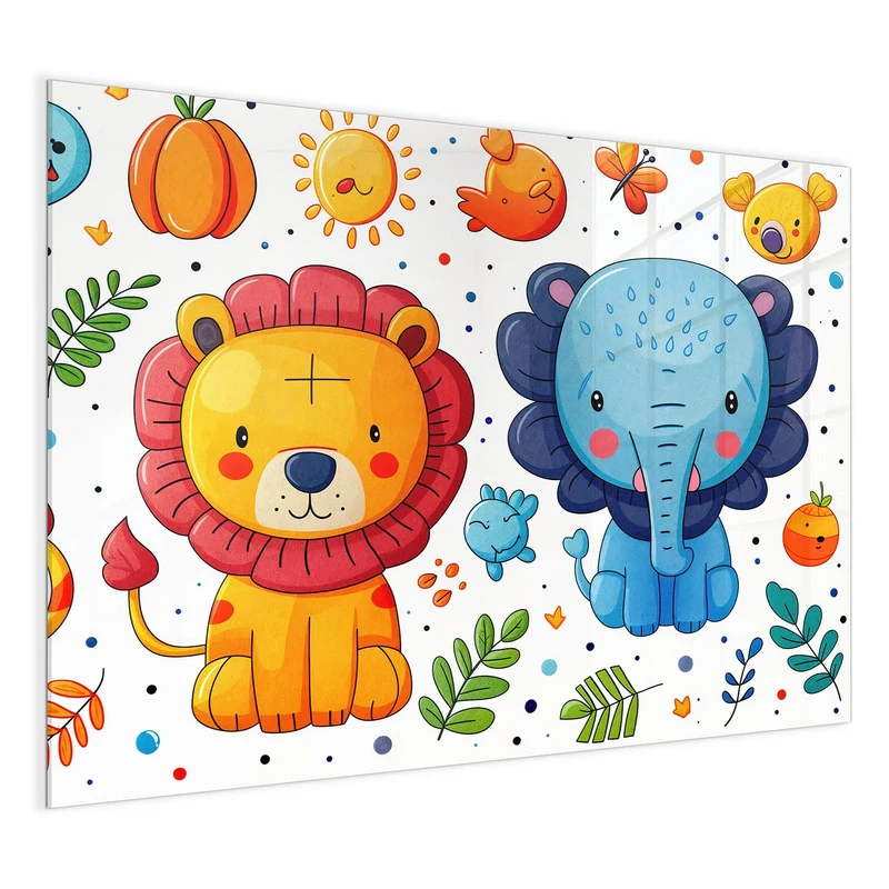 Magnettafel - Löwe und Leopard